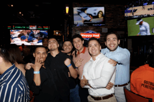 group of guys on miami bar crawl
